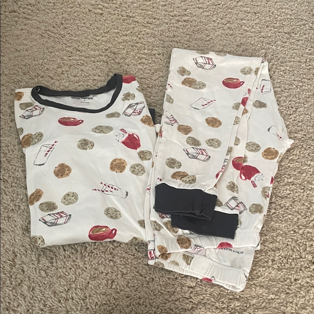 Burt’s Bees Milk and Cookies Pajama Set - White and Red